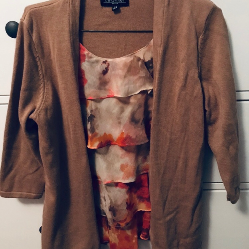 Connected cami with cardigan